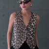 Gilet Léopard Femme Col V – Style Été Chic