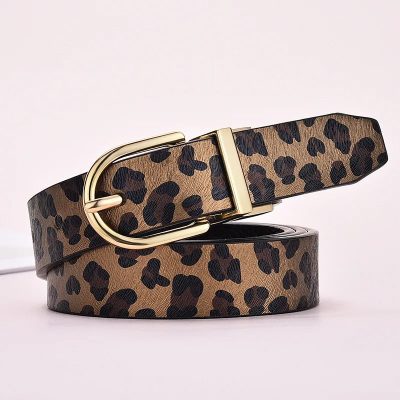 ceinture motif leopard marron
