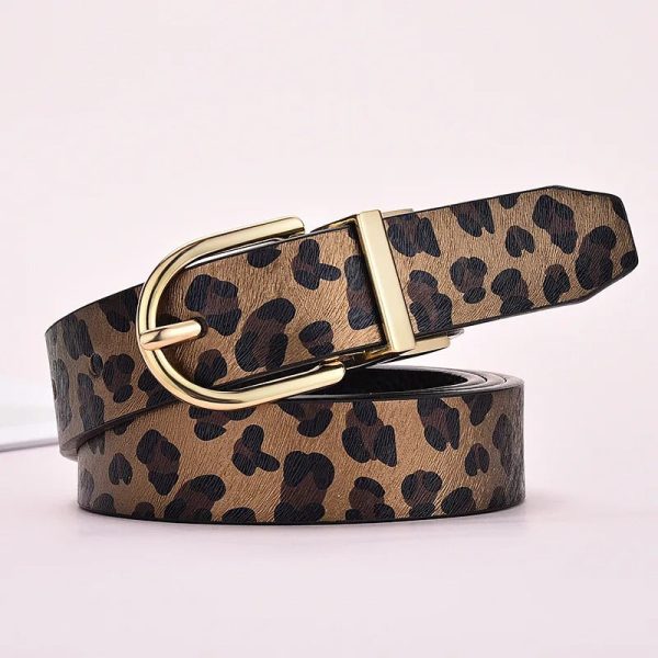 ceinture motif leopard marron