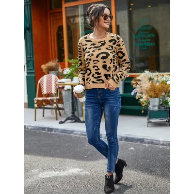 Pull léopard femme
