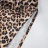 Robe imprimée léopard femme – Dos nu, sans bretelles et fendue élégante