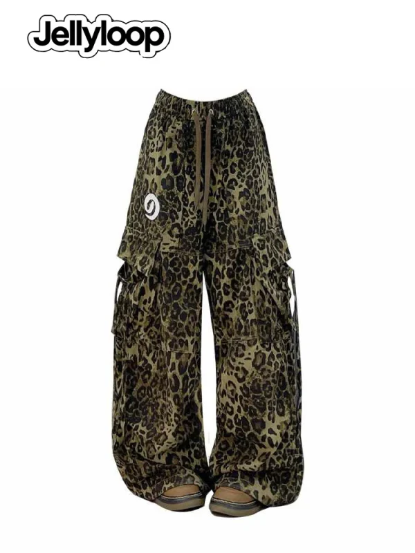 pantalon leopard baggy femme