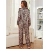 Pyjama leopard satin - manches longues