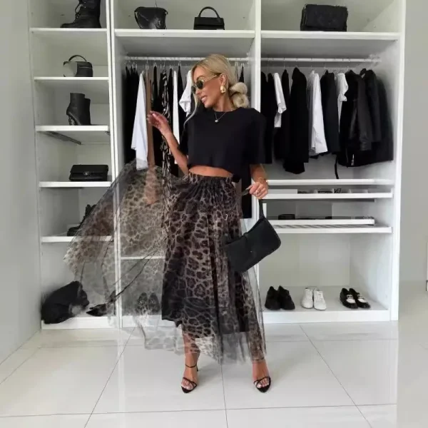 jupe leopard femme longue