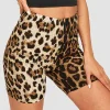 Shorty léopard femme taille haute – Fitness gainant et élégant