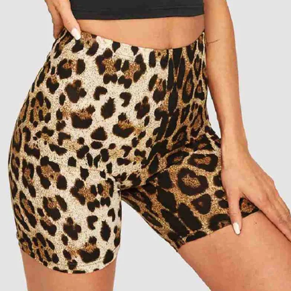 Shorty léopard femme taille haute – Fitness gainant et élégant