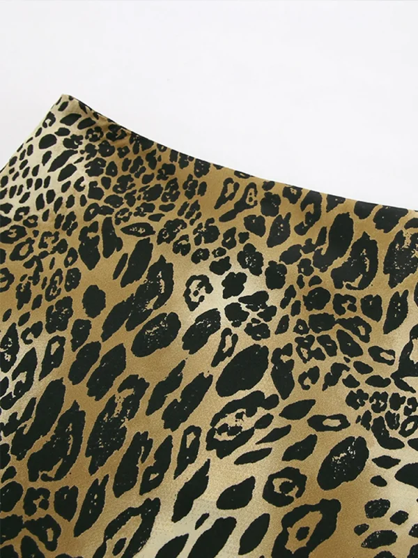 Jupe longue léopard femme taille haute – Maxi élégante et vintage