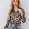 chemisier motif leopard femme