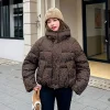 Doudoune courte léopard femme à capuche – Chaude et stylée