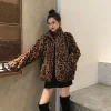 Veste Léopard Femme Oversize en Fausse Fourrure – Style Coréen Chic