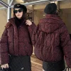 Blouson imprimé léopard femme à capuche – Court et décontracté