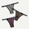 String Léopard Ficelle Noire "Love Secret"