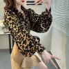 chemise leopard chic femme marron