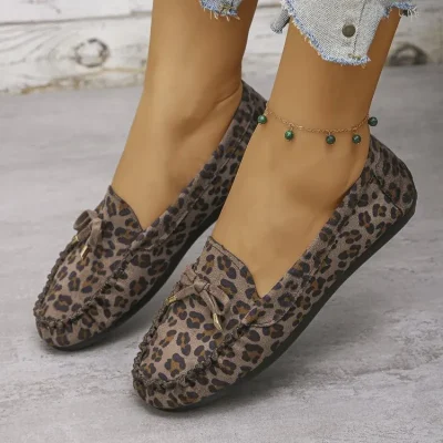 mocassin léopard femme