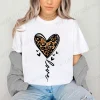 t shirt coeur leopard femme