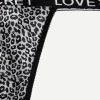 String Léopard Ficelle Noire "Love Secret"
