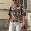 chemise imprimée leopard femme