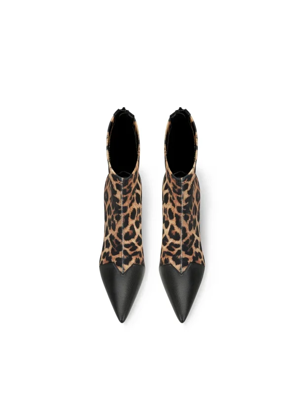 Bottines léopard femme – boots talon pointu marron chic