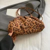 Petit sac léopard rétro – sac bandoulière froissé