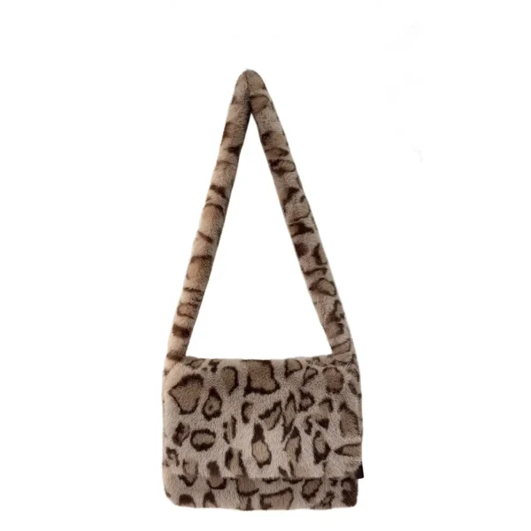 Sac léopard peluche femme – grand sac épaule