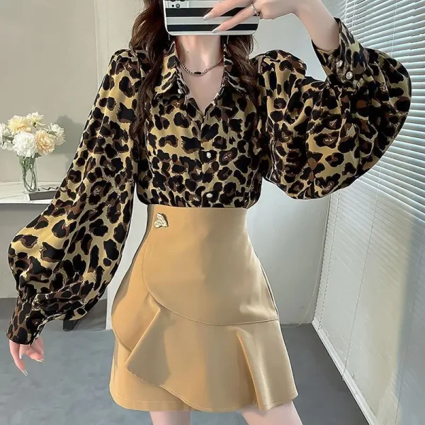 Chemise leopard chic Femme