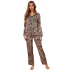 Pyjama leopard satin - manches longues