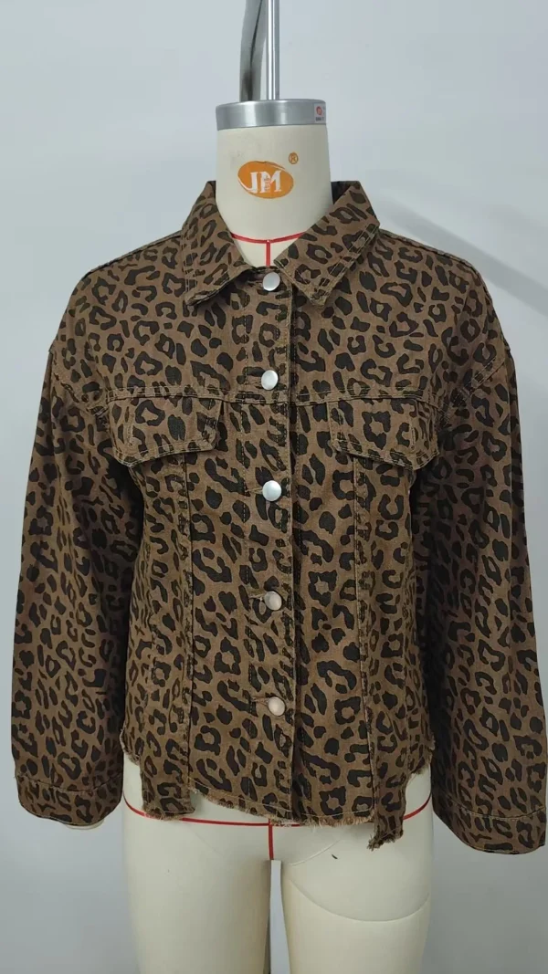 Veste en jean léopard femme – Style vintage