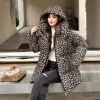 Doudoune léopard femme – Chaude et ample en coton