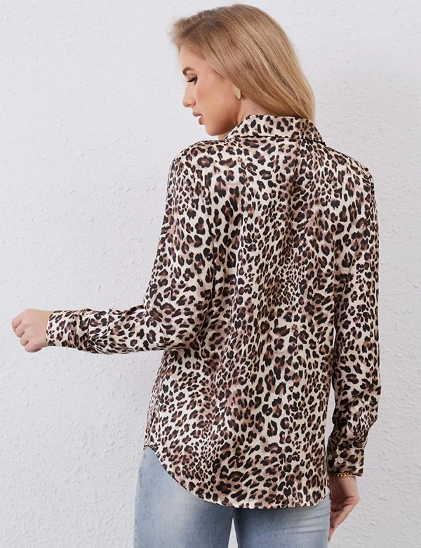 Chemisier motif leopard femme