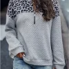 Pull léopard femme manches longues automne-hiver