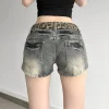 Short léopard femme denim rétro sexy hot pants
