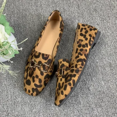 mocassin leopard femme marron stylé