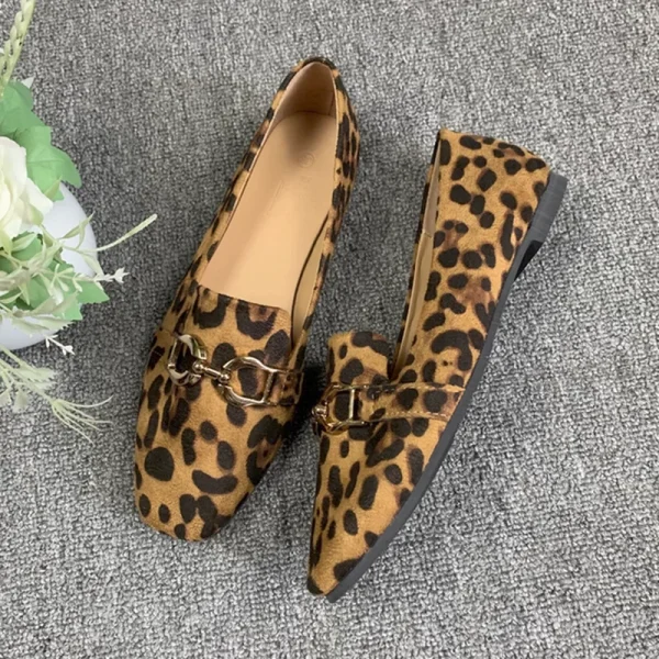 mocassin leopard femme marron stylé