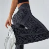 Legging léopard femme taille haute – flare gainant yoga et fitness