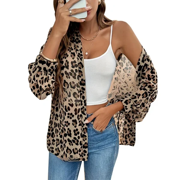 Chemise léopard femme automne