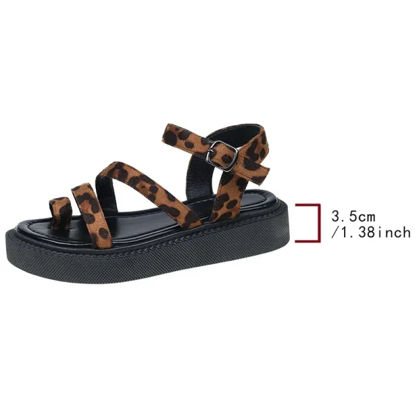 Sandales léopard femme – plateforme compensée
