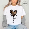 T shirt coeur leopard stylé