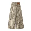 Pantalon léopard femme cargo – taille haute large coupe streetwear