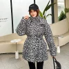 Doudoune léopard femme – Chaude et ample en coton