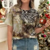 T shirt léopard et zébré femme