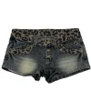 short leopard femme denim