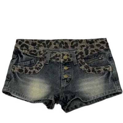 short leopard femme denim