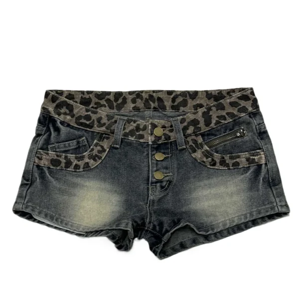 short leopard femme denim