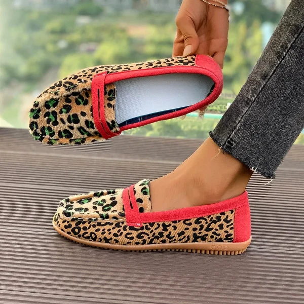 Mocassin léopard femme