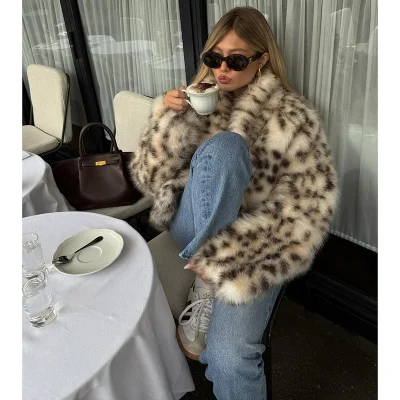 manteau leopard femme fourrure