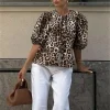 Chemise imprimée leopard femme