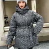 Doudoune léopard femme – Chaude et ample en coton