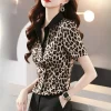 chemise leopard femme en chiffon slim