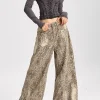 Pantalon léopard femme cargo – taille haute large coupe streetwear