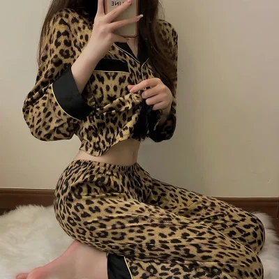 pyjama sexy leopard cardigan